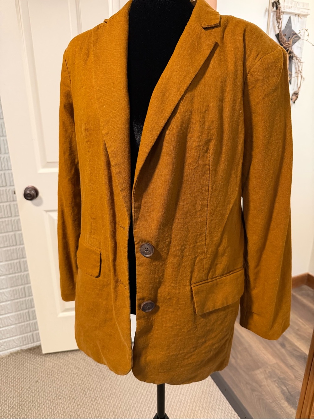A New Day Rust Brown Blazer XS Tailored Lightweight Jacket Chic Minimalist